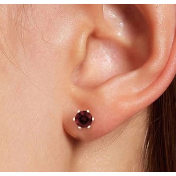 NWT Savvy Cie Sterling Silver Garnet Stud Earrings - Picture 6 of 9